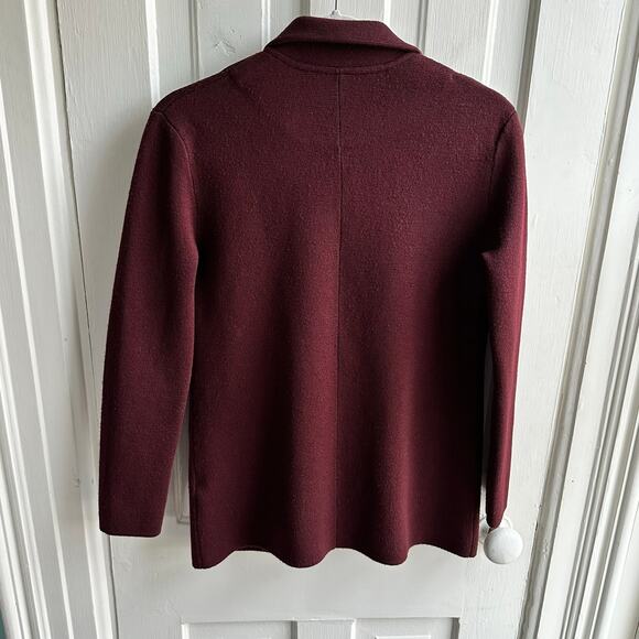 J. Crew Merino Wool Sweater Blazer Burgundy - Picture 7 of 9
